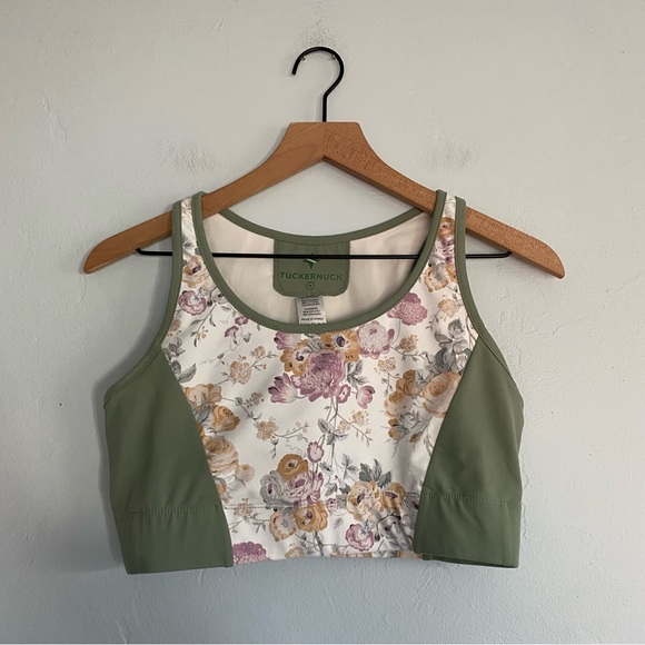 Tuckernuck Meadow Green Floral Chintz Sports Bra - Picture 3 of 8